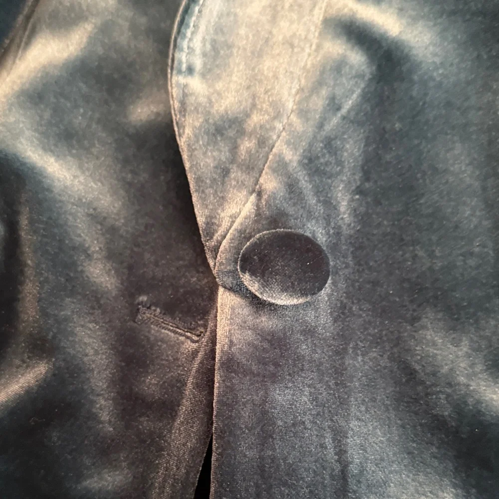 INC International Concepts Teal Velvet Blazer - Picture 5 of 6
